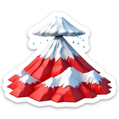 Create a 3D Mount Fuji with red color.  sticker