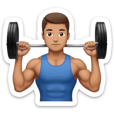 create a hand drawn icon fine line style with a men doing gym sticker