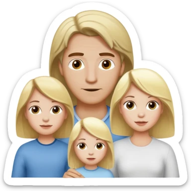 man with brown hair and white skin and woman with blonde hair and white skin couple with 1 kid with blonde hair and white skin sticker