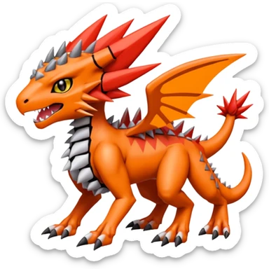 Meloetta-Wargreymon-Guilmon-Agumon-Pokémon-Digimon-Fakémon-fusion-hybrid-creature sticker