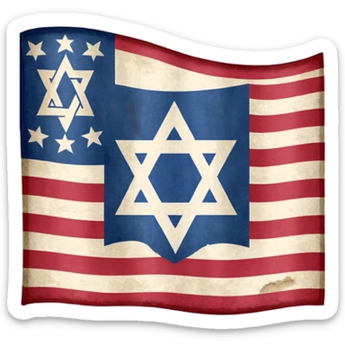 United States flag with a swastika symbol and star of david symbol on the flag sticker