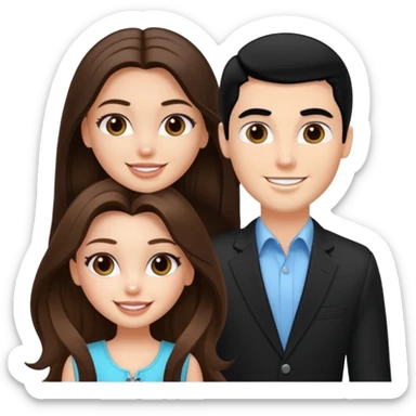 a pretty fair bratz girl with long brown hair and handsome white man with black hair sticker