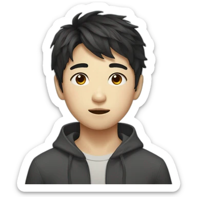 Korean boy with slightly messy dark hair sticker