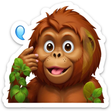 orangutang blowing kiss sticker