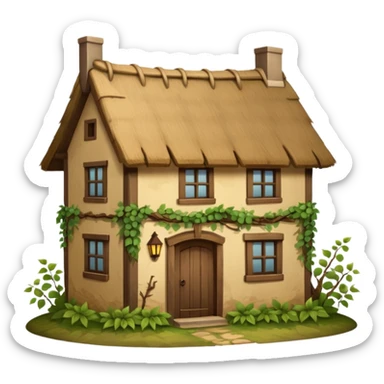 thatched house sticker