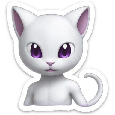 Mewtwo accompagné de mew sticker