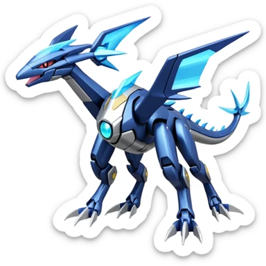 Futuristic Helioptile-Genesect-Kyurem-Dialga-Latios-Miraidon-Pokémon, full body sticker