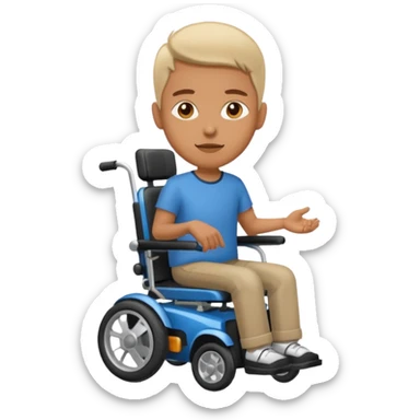 person in motorizeds wheelchair sticker