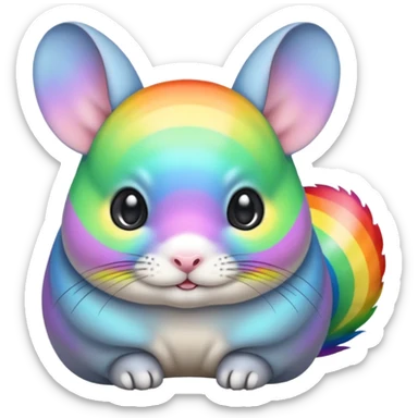 rainbow colored chinchilla sticker