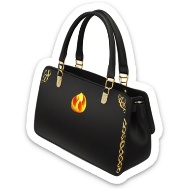 Flames the brand black handbag sticker