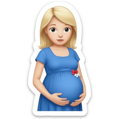 pregnant white woman with blonde hair sticker