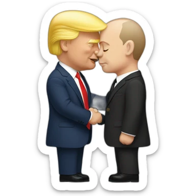 trump-and-putin-kissing,-lgbtq+ friendly, positivity, inclusiveness sticker