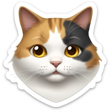 Fat calico cat with a shield  sticker