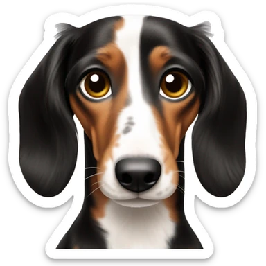 Piebald longhair dachshund  sticker