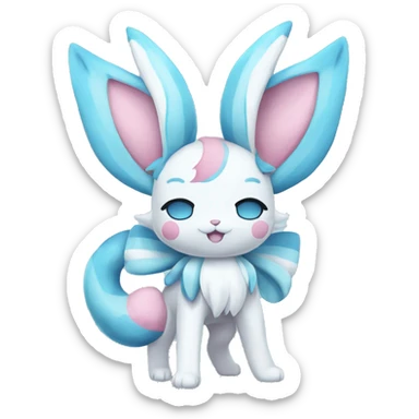 Kawaii Sylveon-Glaceon Full Body sticker