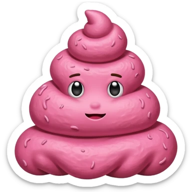 Pink 💩 realistic looks like the brown poop I just did sticker