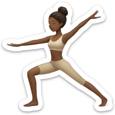 Brunette Girl doing yoga in beige tones  sticker