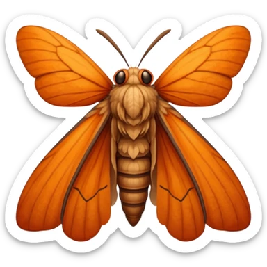 a moth head (just the Head) with orange antennas, slightly brown head sticker