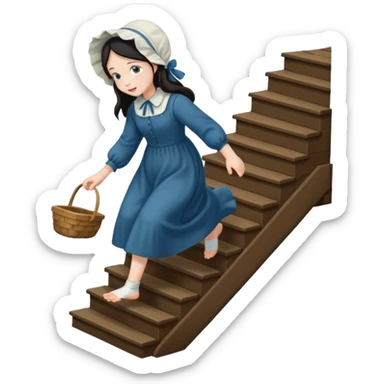 AMISH GIRL FALLING DOWN STEPS sticker