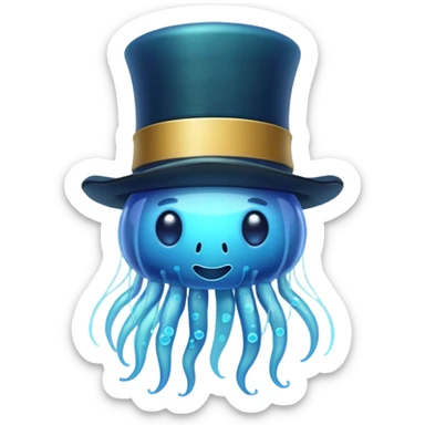 Jellyfish with a tophat sticker