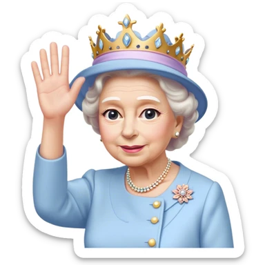 
Queen Elizabeth waves in pastel clothes sticker