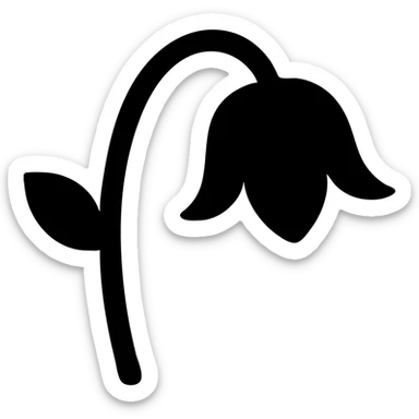 Wilted rose flower with drooping petals sticker