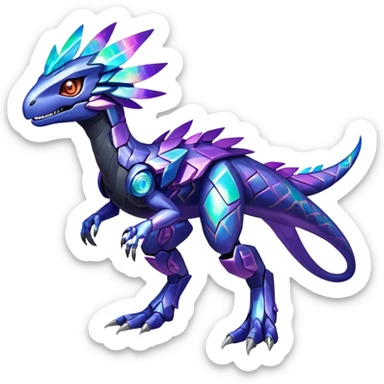 Shiny Nebula Futuristic Fakemon-Pokemon-Digimon-Spectrobes-Raptor-fusion, full body sticker