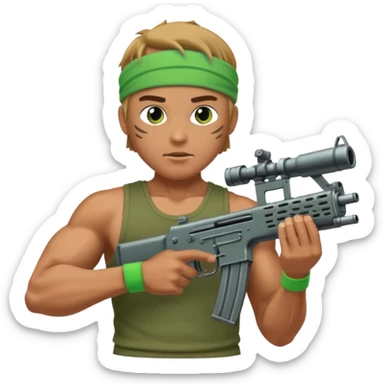 Rambo shooting sticker