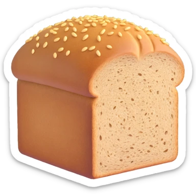 realistic 3D render of whole wheat bread with quinoa and rice, rustic crust, rich seed interior, Italian artisanal bakery style sticker