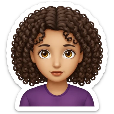 GIRL WITH CURLY DARK BROWN HAIR AND OLIVE SKIN sticker