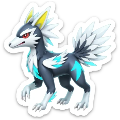 Neon Vibrant Pulsating Trail-glowing Chromatic Trico-Kyurem-Silvally-fusion-hybrid sticker