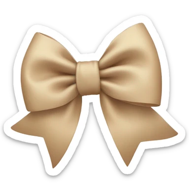 beige bow sticker