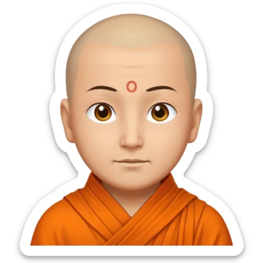 buddhist monk with orange shawl sticker