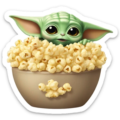 baby yoda popcorn sticker