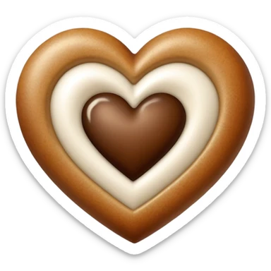 Quiero un corazón café de primeras luego el beig en medio y al final el blanco  sticker