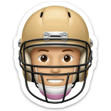 College football player helmet in light tan color  sticker