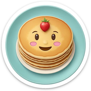 Vegetarian breakfast emoji icon, flat vector, minimal design, pastel colors, iOS emoji style, centered, transparent background, no eggs, no meat.” sticker