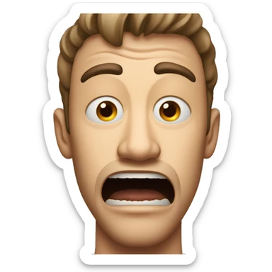 man shocked disgusted horrified terrified mouth wide open jaw drop sticker