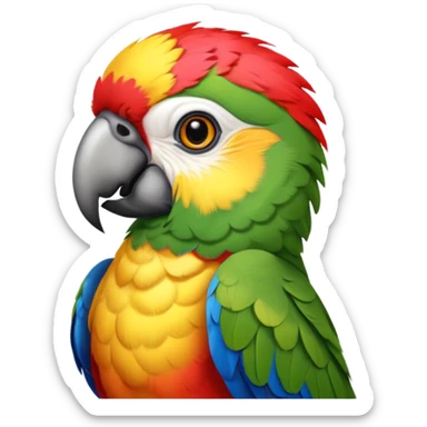 Flying parrot with a frontal view sticker