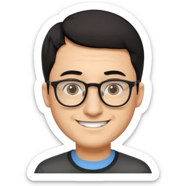 Emoli hombre con lentes poco cabello negro y nariz grande sticker