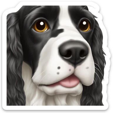 black and white english cocker spaniel with nose spots  sticker