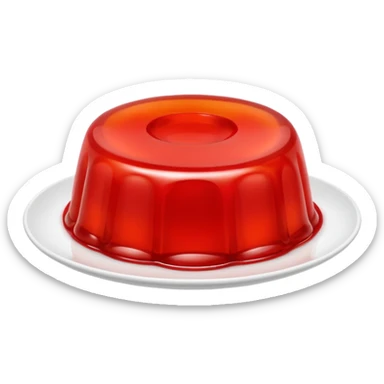 classic red jello unmolded on white plate sticker