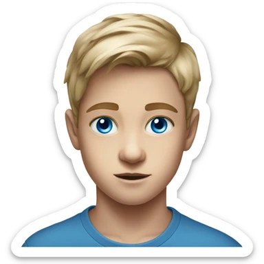 solo boy portrait blue eyes sticker