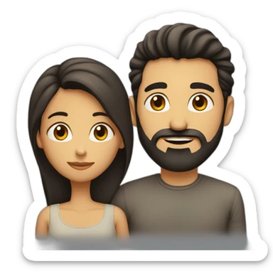 man-with-black-hair-and-beard-kissing-with-shorter-long-brown-hair-woman sticker