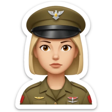 women Soldier without wearing no cap sticker