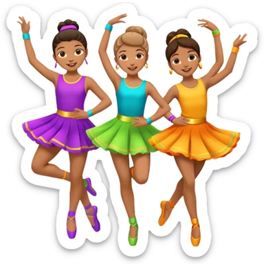Triplets dancing sticker