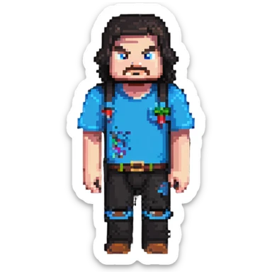 Jack Black as a Minecraft character sticker