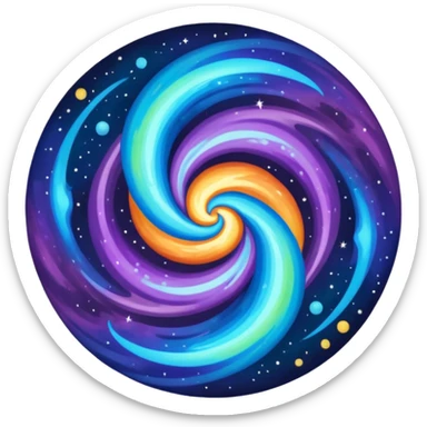 two galaxies colliding sticker