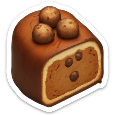 log cake with two meatballs sticker