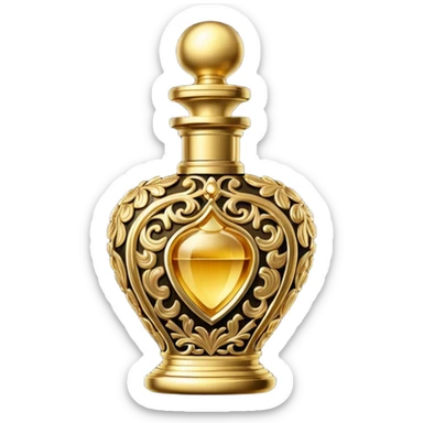 golden elegant parfume sticker